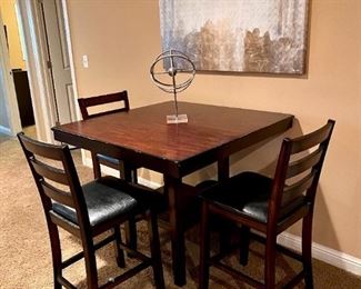 Bar height table and chairs  