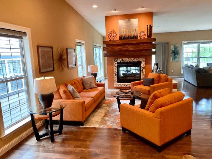 Awesome burnt orange living room furniture 