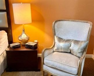 accent chair, side table, night stand lamps