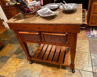 Granite top kitchen island