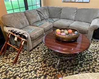 Nice sectional and round coffee table