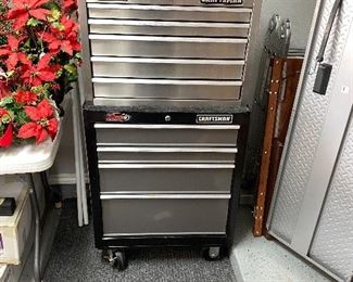 Craftsman Tool chest on chest, Stainless steel like new!