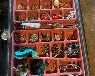 Earrings and necklaces