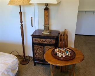 End Table, Lamps, and More