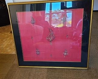 Framed Embroidered Fabric