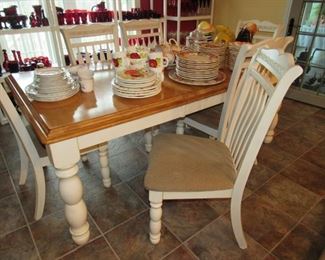 Dining table with 6 chairs- matching hutch, desk and bookshelf also available