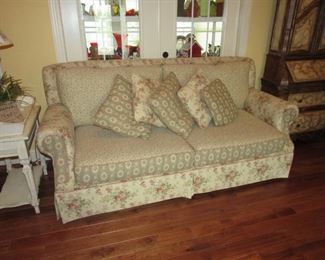 Beautiful couch with matching chair and chair/ottoman made by Hickory Hill            Super clean!