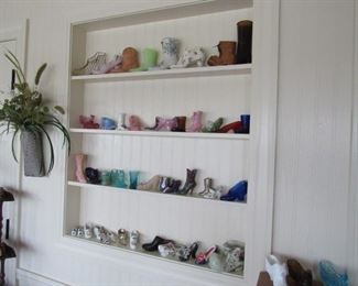 Shoe/slipper collection includes pieces from Fenton, Boyd, Mosser and more.  Over 150 in the collection.