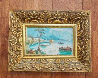 signed Italian Riviera small painting on board