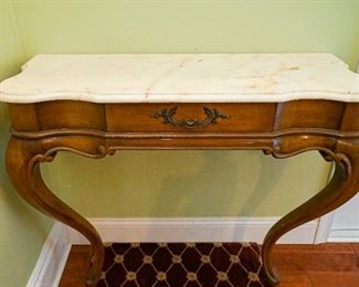 Marble topped entry table Brooklyn 