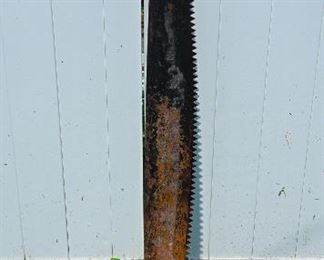 two handled large vintage saw