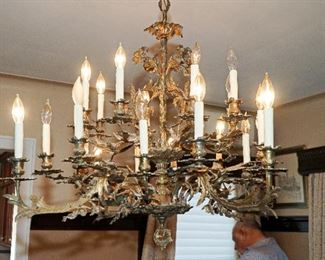 Brass Vintage chandelier 40"