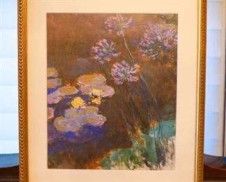 small Monet water lilies print framed