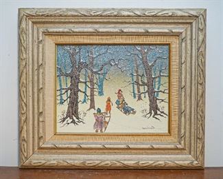 Buchard Painting 8 x 10 winter scene