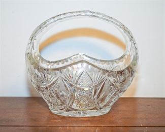 Cut glass crystal basket