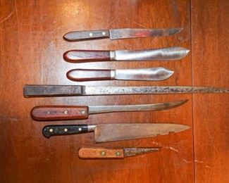 set of vintage knives,  