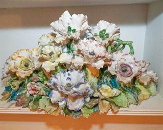 Capodimonte LARGE floral centerpiece, many smalls too!