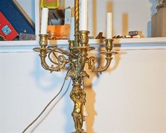 Brass candelabra lamp Vinatge