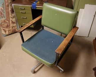 Matching green vinyl desk chair