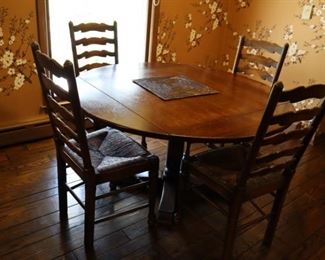 Kitchen Table with 4 Chairs 51" Round by 28" Height.