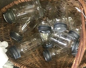 Large assortment of vintage glass jars 