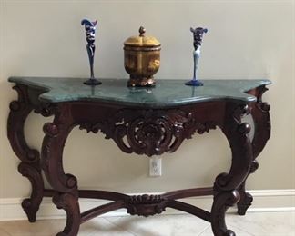French style marble top console