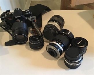 Konica camera, assorted lenses