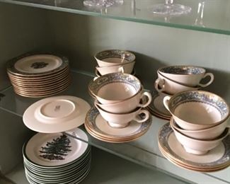 Lenox  China “Autumn” pattern cups and saucers along with 12 dessert plates!  GREAT for hours d’ oeuvres!