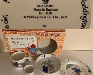 Coalport England Paddington Bear 4 pc Nursery Ware