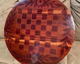 Reversible Hand Carved Game Table Top