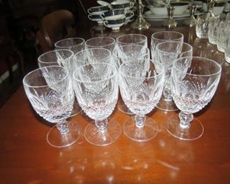 12 WATERFORD COLLEEN CLARET GLASSES.  EARLY SALE.  $15 EACH.