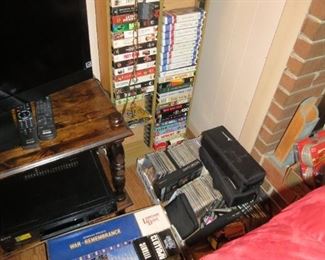 VHS, CDS, DVDS AND CASSETTES.