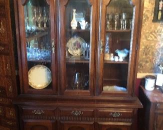 MAHOGANY CHINA CABINET.  EARLY SALE.  $325.