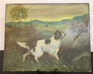 DOG OIL PAINTING BY GINNEY