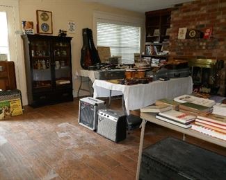 Entire room of Treasures inc. Guitars, Books, Rare Records, Roseville AND Wedgwood Collections