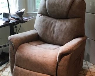 Faux Leather Golden Electric  Recliner