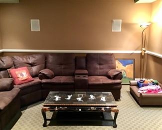 Faux Ultrasuede Reclining Home Theatre Seats