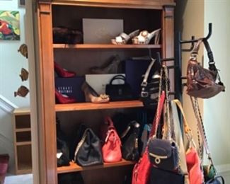 Italian Display Shelf, Designer Shoes and Bags, Stuart Weitzman, Prada, Coach