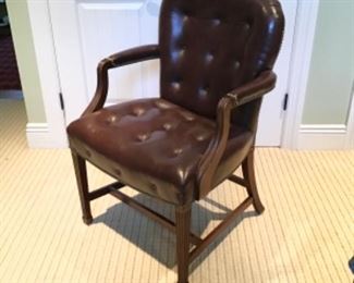 Kittinger Leather Tufted Chair 