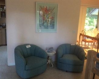 Retro turquoise chairs