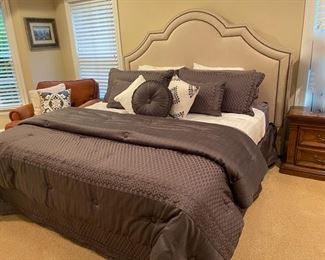 King bed with upholstered head board