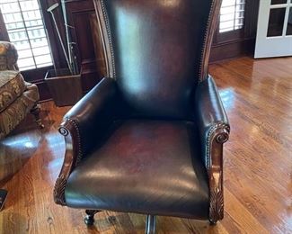Leather office chair high back