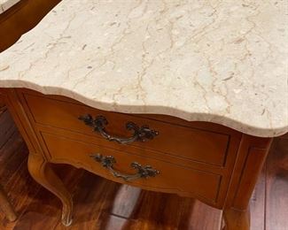 Vintage marble top side tables