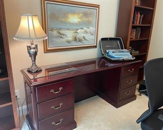 Corona typewriter and Desk