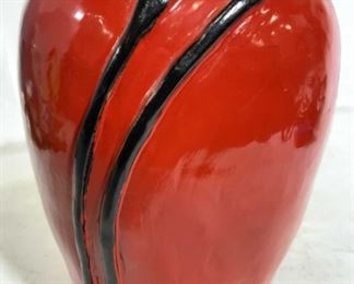 Vintage Hand Painted Plaster Ceramic Vase
