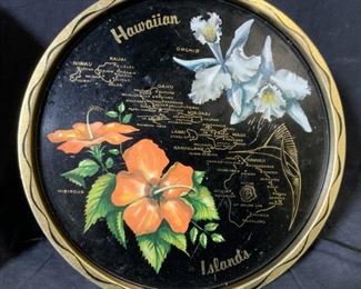 Group Lot 2 Painted Metal Plates
