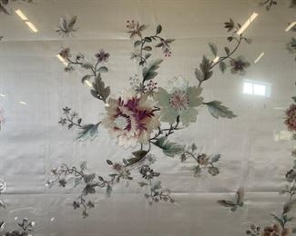 Chinese Floral Embroidery Artwork
