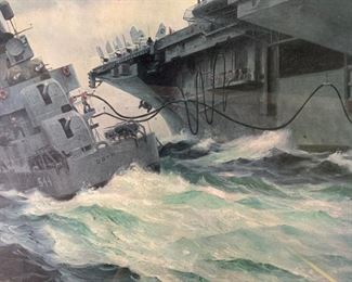 WALTER BRIGHTWELL Refueling at Sea Offset Litho

