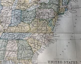 WILLIAM MACKENZIE Map of Eastern US Lithograph
