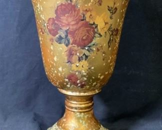 Metallic Painted Ceramic and Plaster Vase

